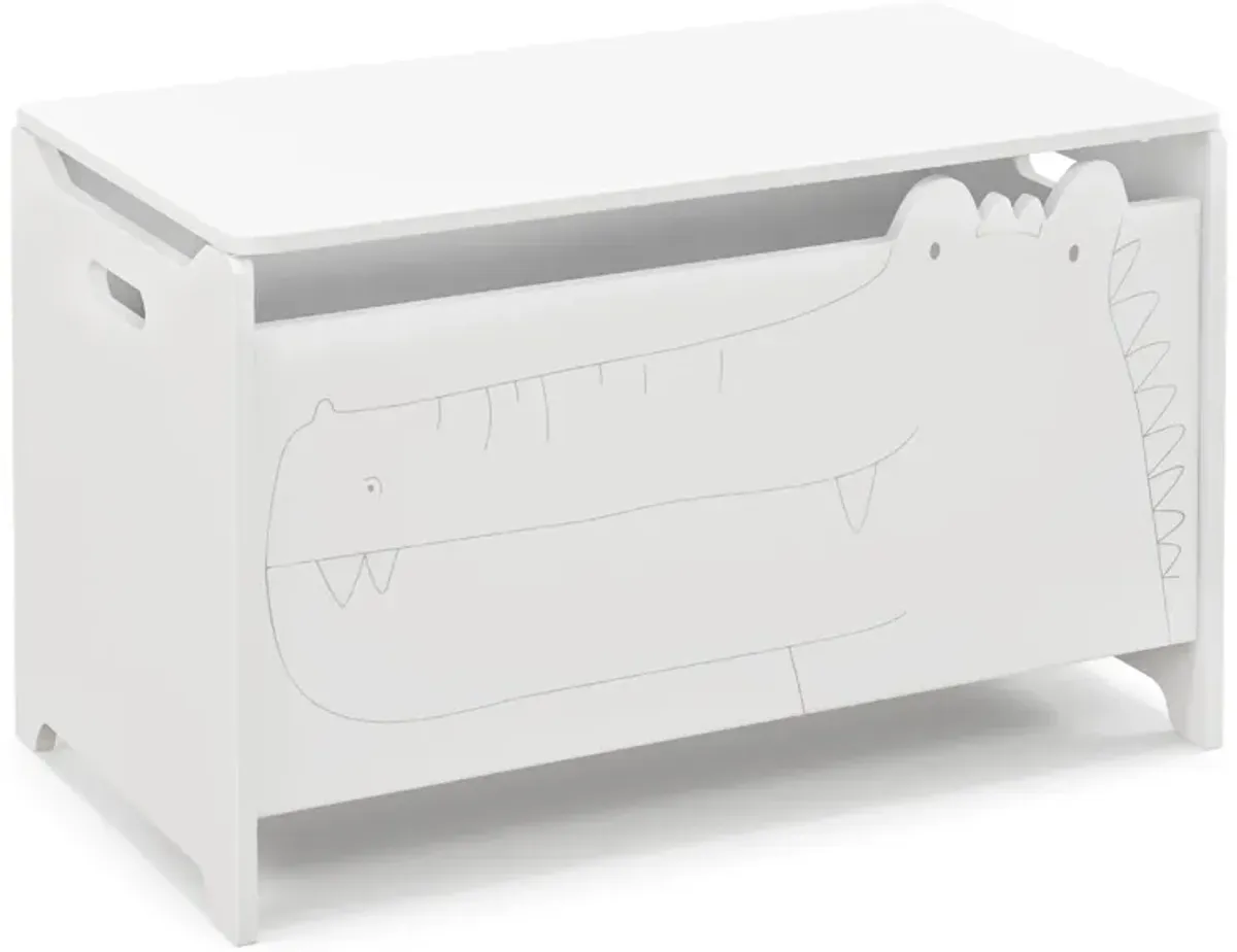 Wooden Kids Toy Box with Safety Hinge