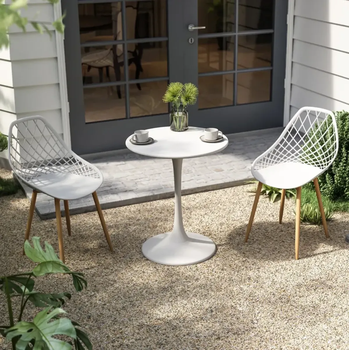 KURV® OUTDOOR & INDOOR ARMLESS DINING CHAIR (Set of 2)