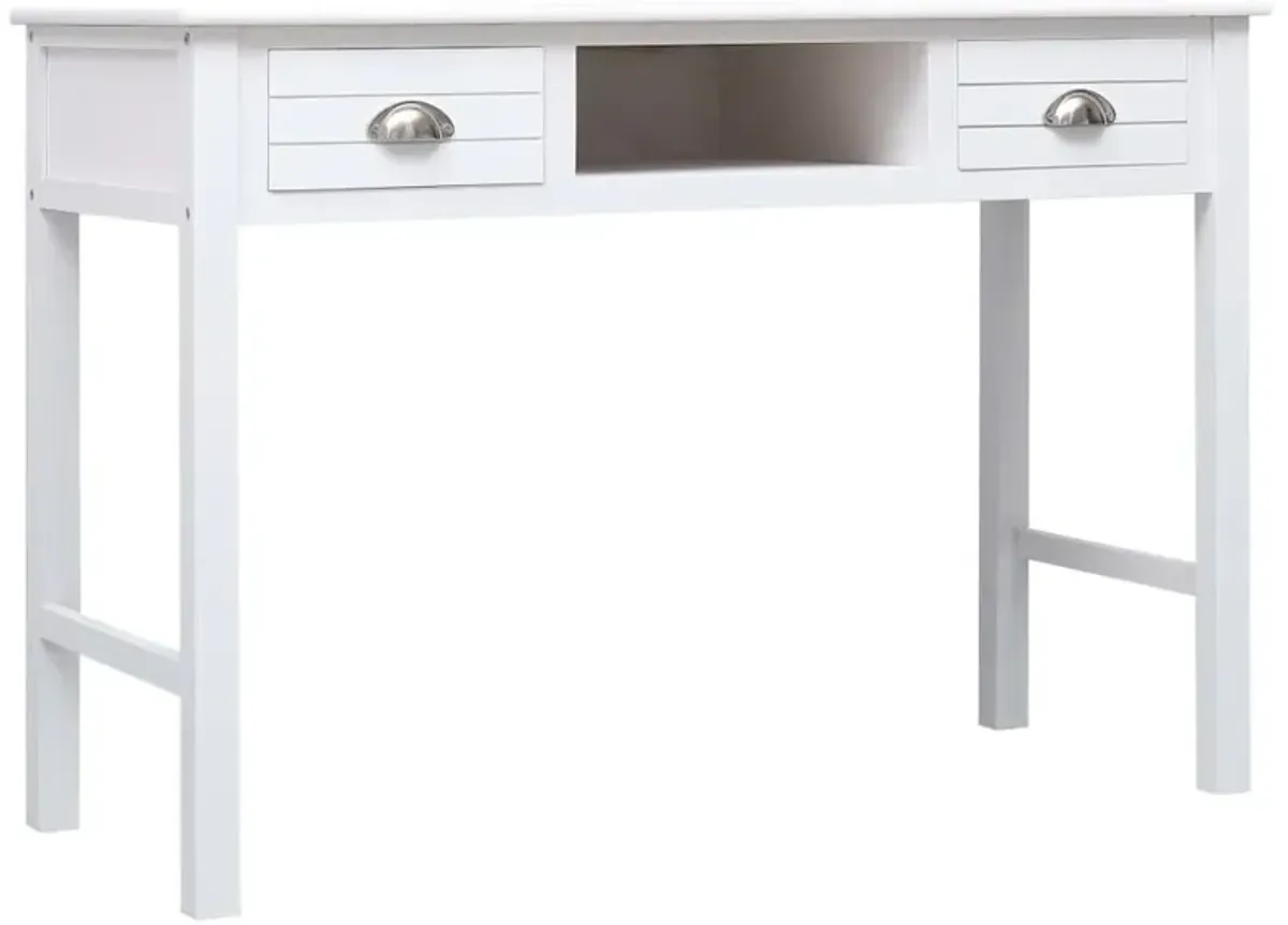 vidaXL Writing Desk White 43.3"x17.7"x29.9" Wood, 284155