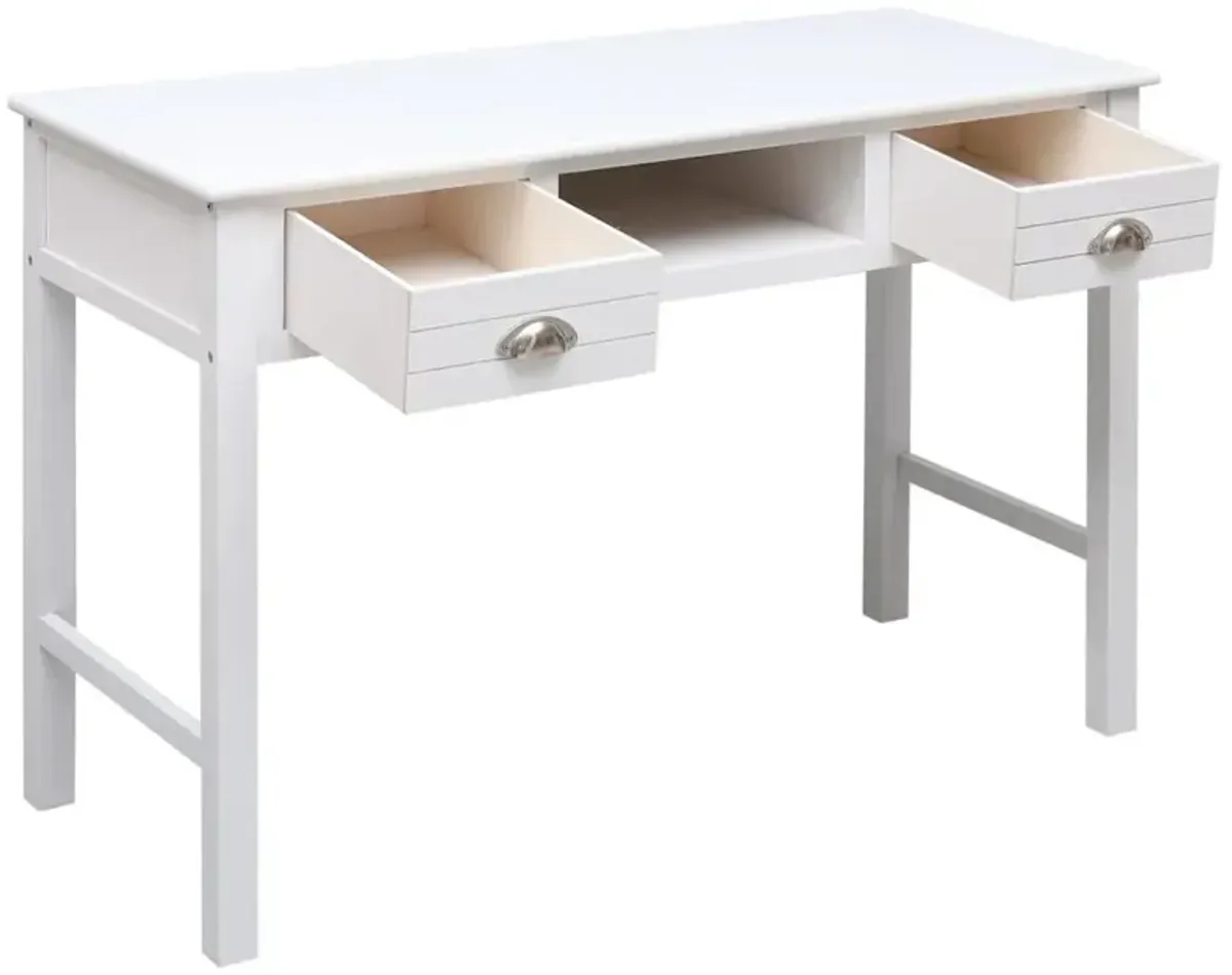 vidaXL Writing Desk White 43.3"x17.7"x29.9" Wood, 284155