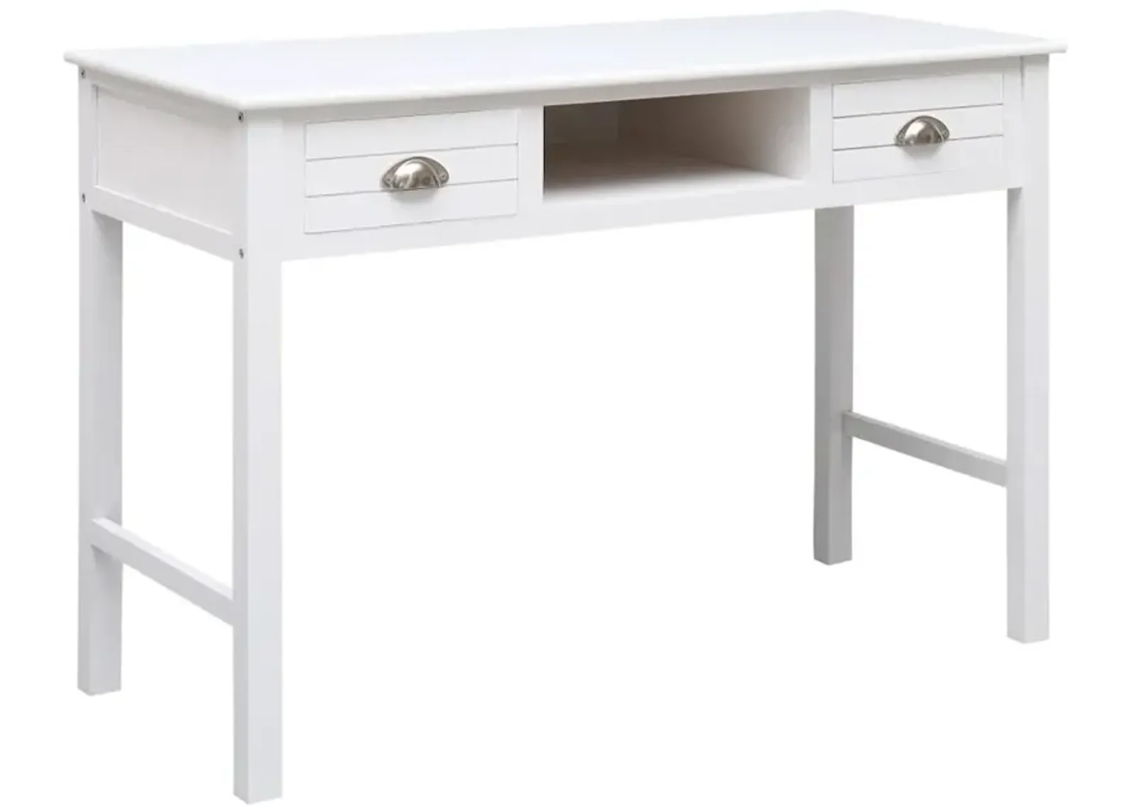 vidaXL Writing Desk White 43.3"x17.7"x29.9" Wood, 284155