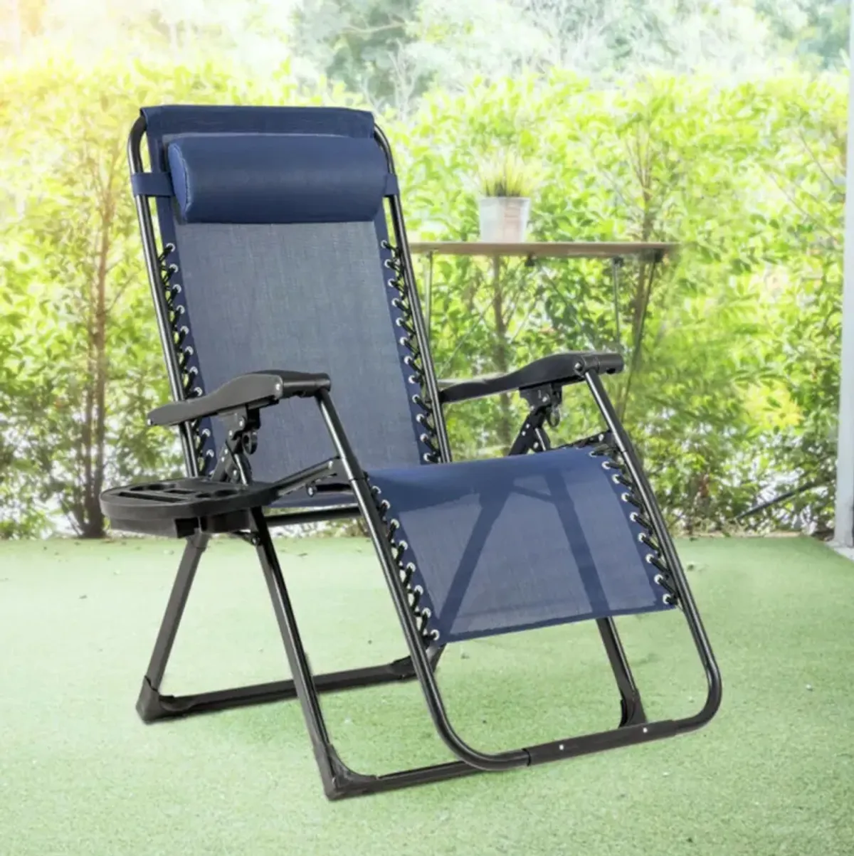 Hivvago Oversize Lounge Chair Patio Heavy Duty Folding Recliner