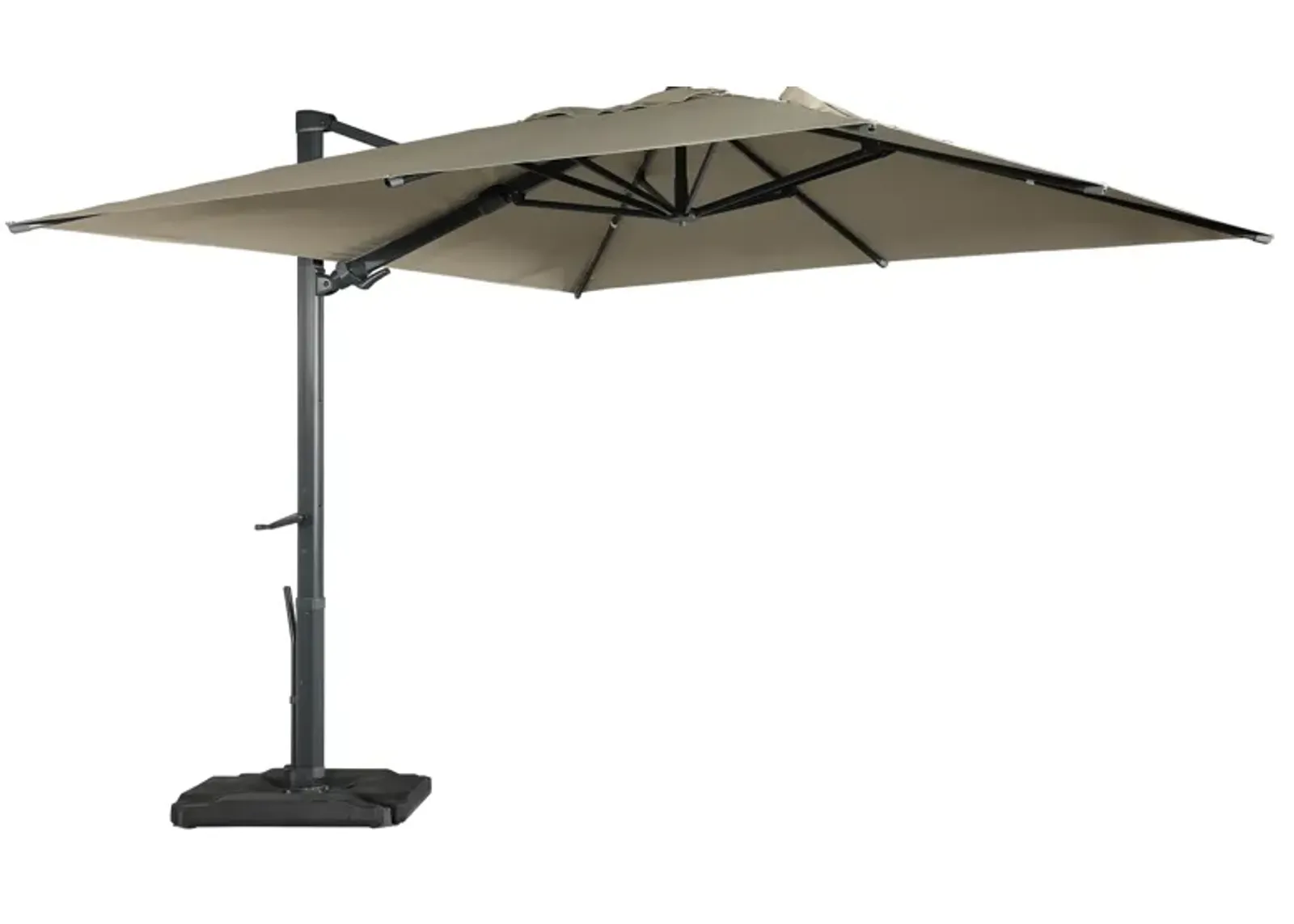 MONDAWE 10ft Square Cantilever Patio Umbrella with Included Base Weight for Outdoor Sun Shade