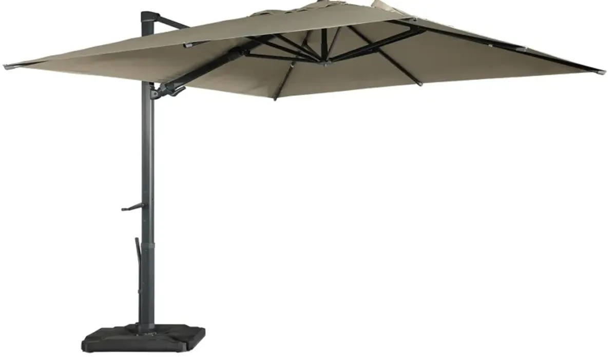 MONDAWE 10ft Square Cantilever Patio Umbrella with Included Base Weight for Outdoor Sun Shade