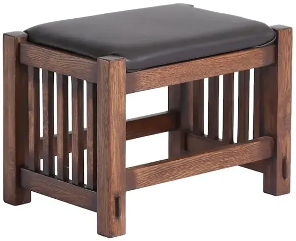 Crafters and Weavers Mission Oak Foot Stool - Spindles Walnut