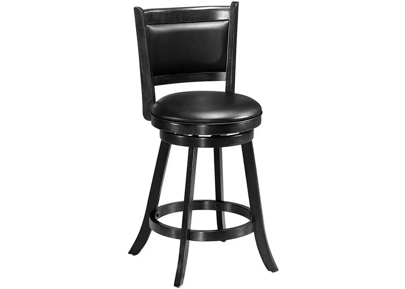 2 Pieces 24 Inch Swivel Counter Stool Dining Chair Upholstered Seat