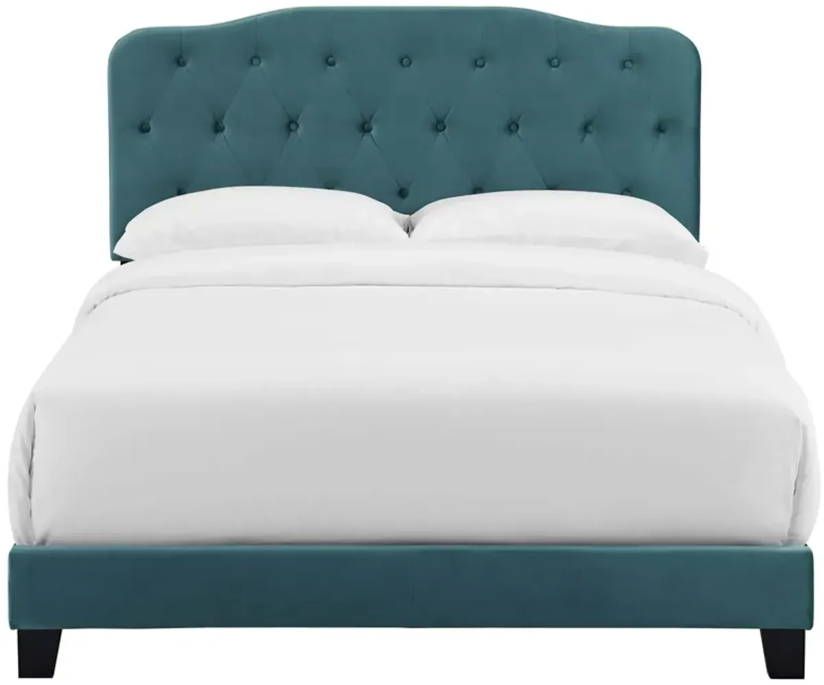 Modway - Amelia Twin Performance Velvet Bed Sea Blue