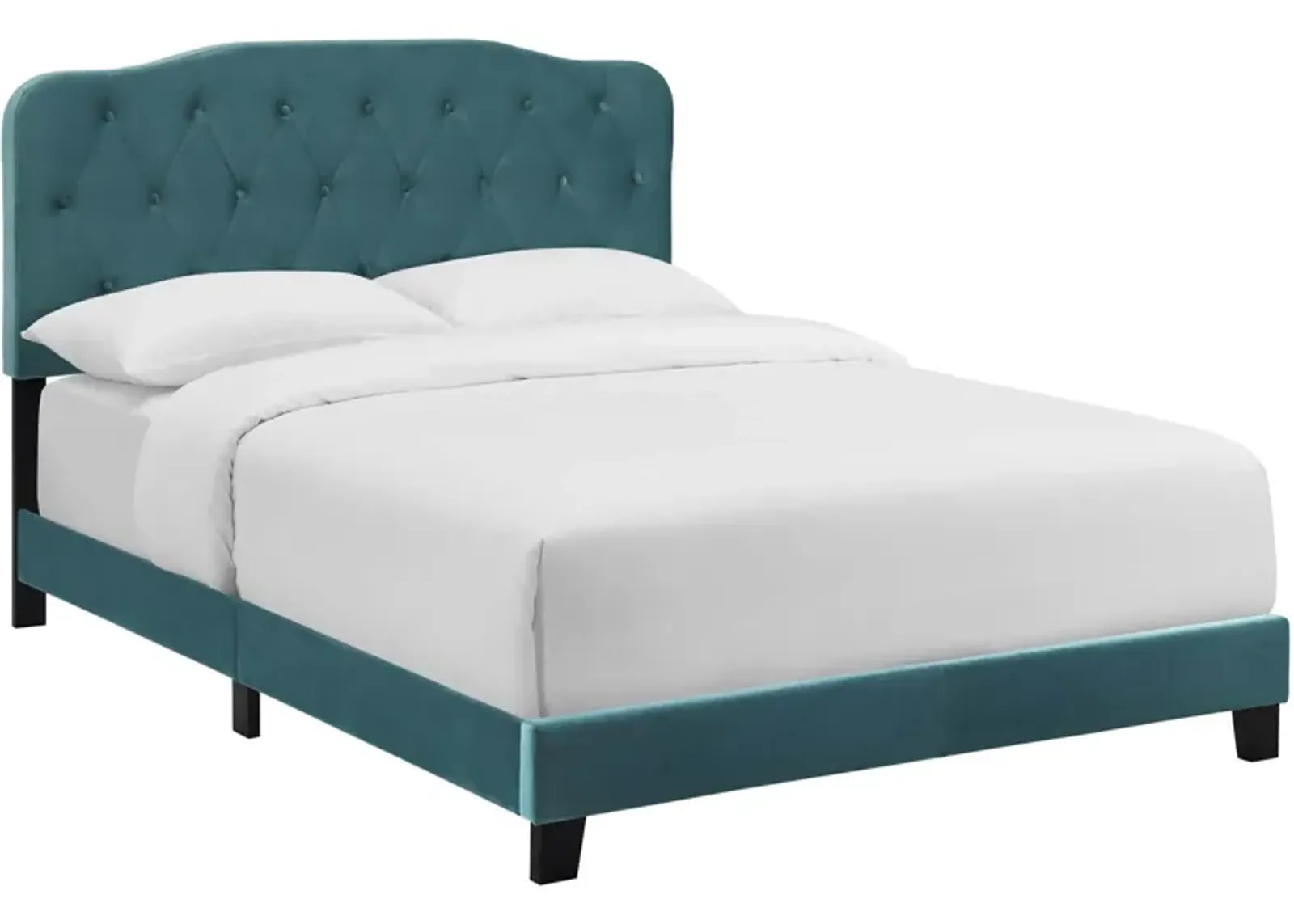 Modway - Amelia Twin Performance Velvet Bed Sea Blue