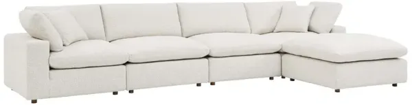 Commix Down Filled Overstuffed Boucle Fabric 5-Piece Sectional Sofa