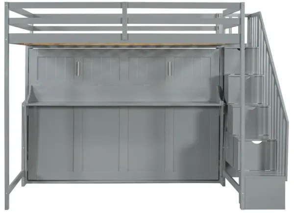 Merax Murphy Bed Loft Bed with Ample Storage