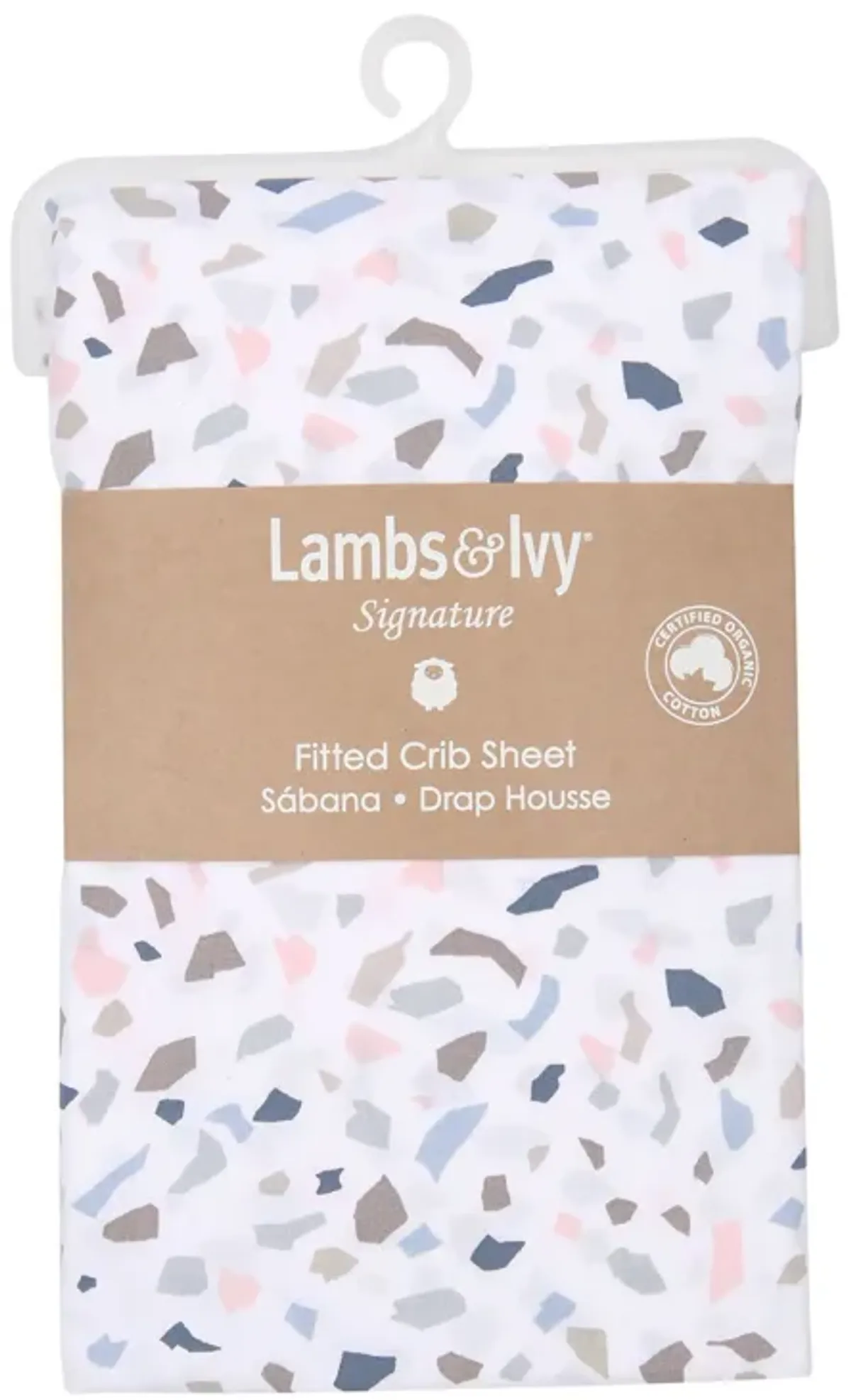 Lambs & Ivy Signature Terrazzo Abstract Organic Cotton Fitted Crib Sheet