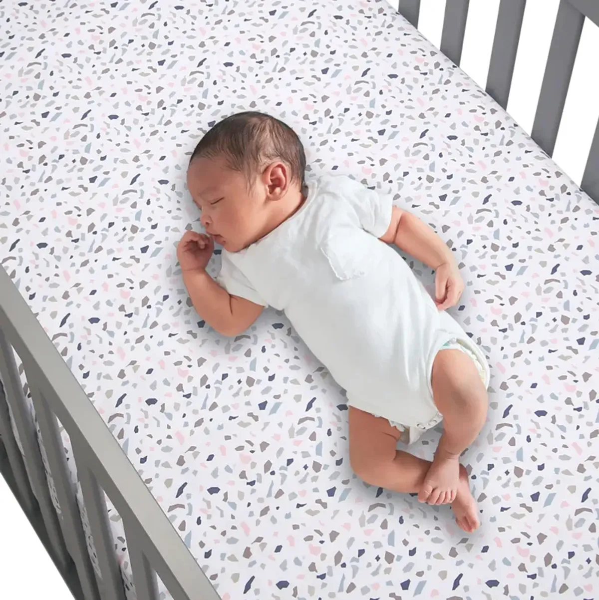 Lambs & Ivy Signature Terrazzo Abstract Organic Cotton Fitted Crib Sheet