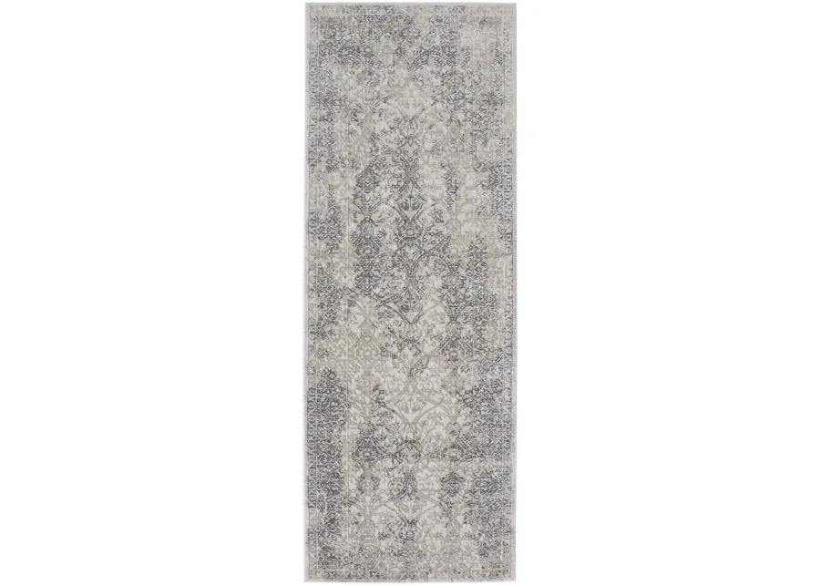 Prasad 3682F Ivory/Gray/Black 2'10" x 7'10" Rug