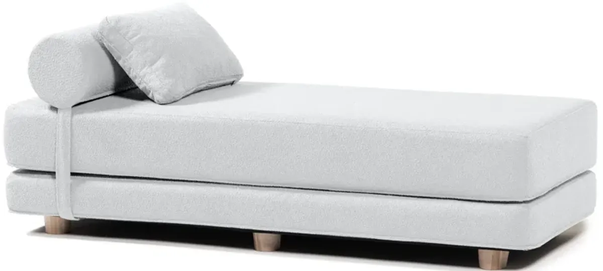 Jaxx Avida Daybed � Fold Out Queen Sleeper � Premium Boucle: Sleek and Modern Lounge for Relaxing and Overnight Guests