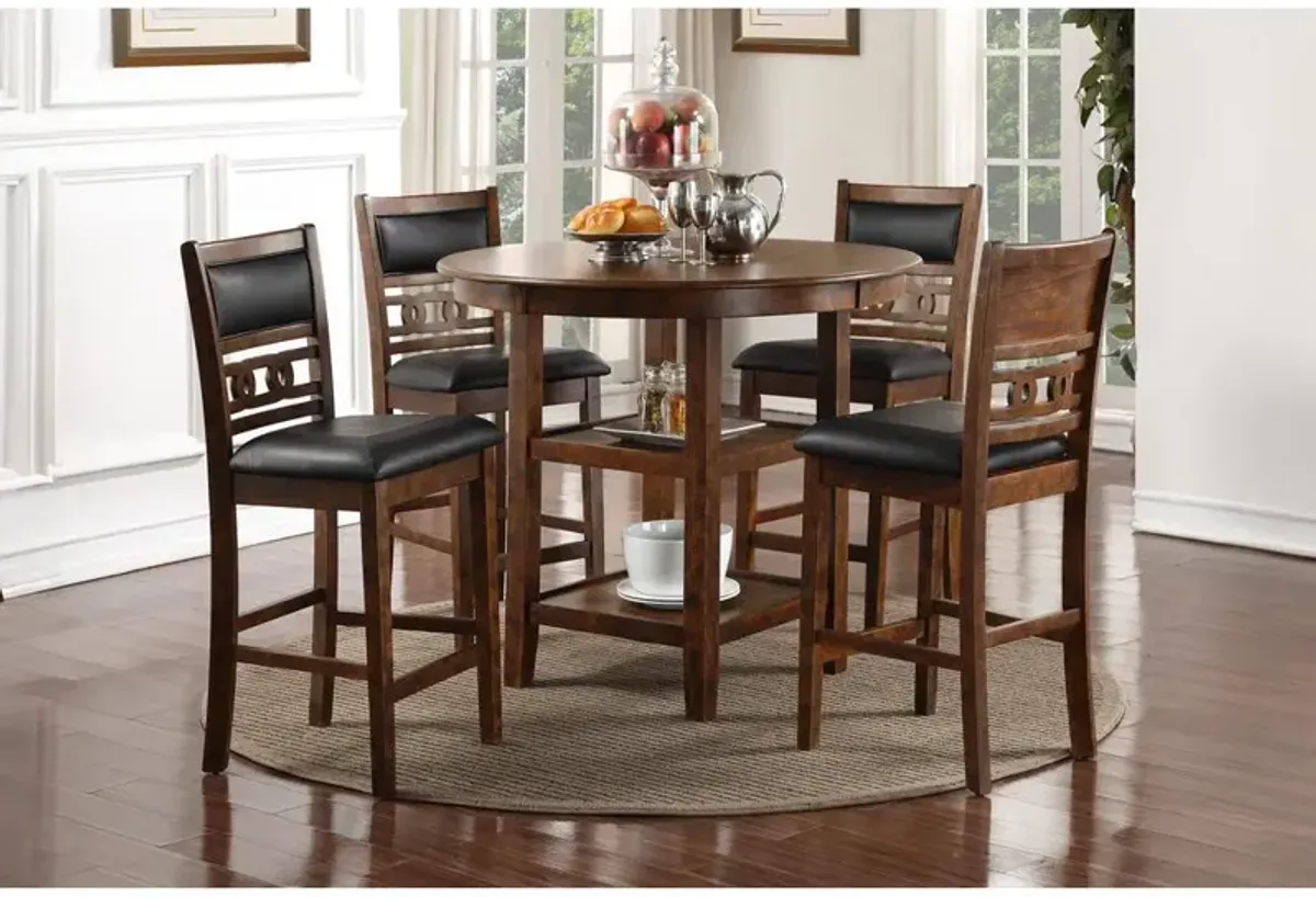 New Classic Furniture Furniture Gia 5-Piece Transitional Wood Dining Set in Brown