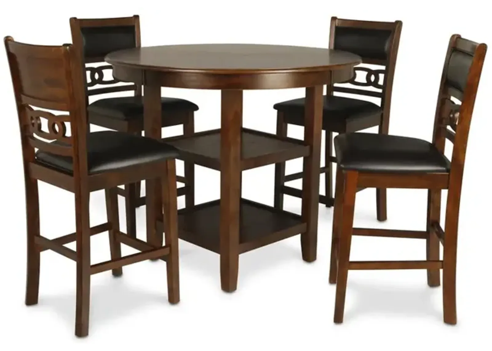 New Classic Furniture Furniture Gia 5-Piece Transitional Wood Dining Set in Brown