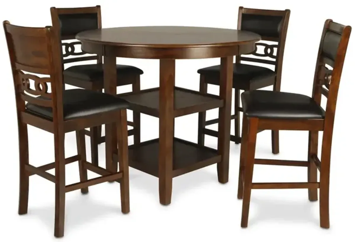 New Classic Furniture Furniture Gia 5-Piece Transitional Wood Dining Set in Brown