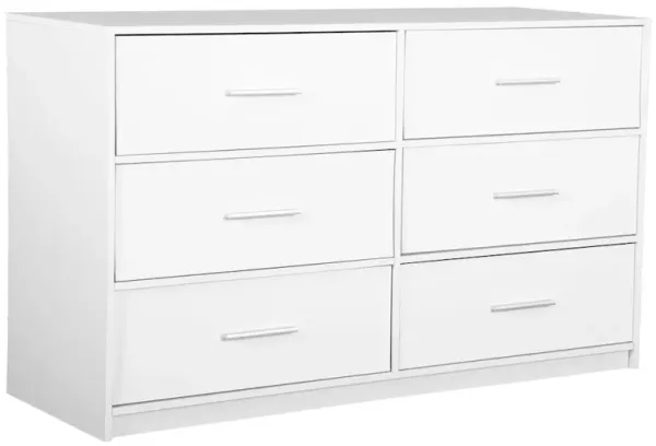 6-Drawer Dresser with Large Fabric Drawers, White