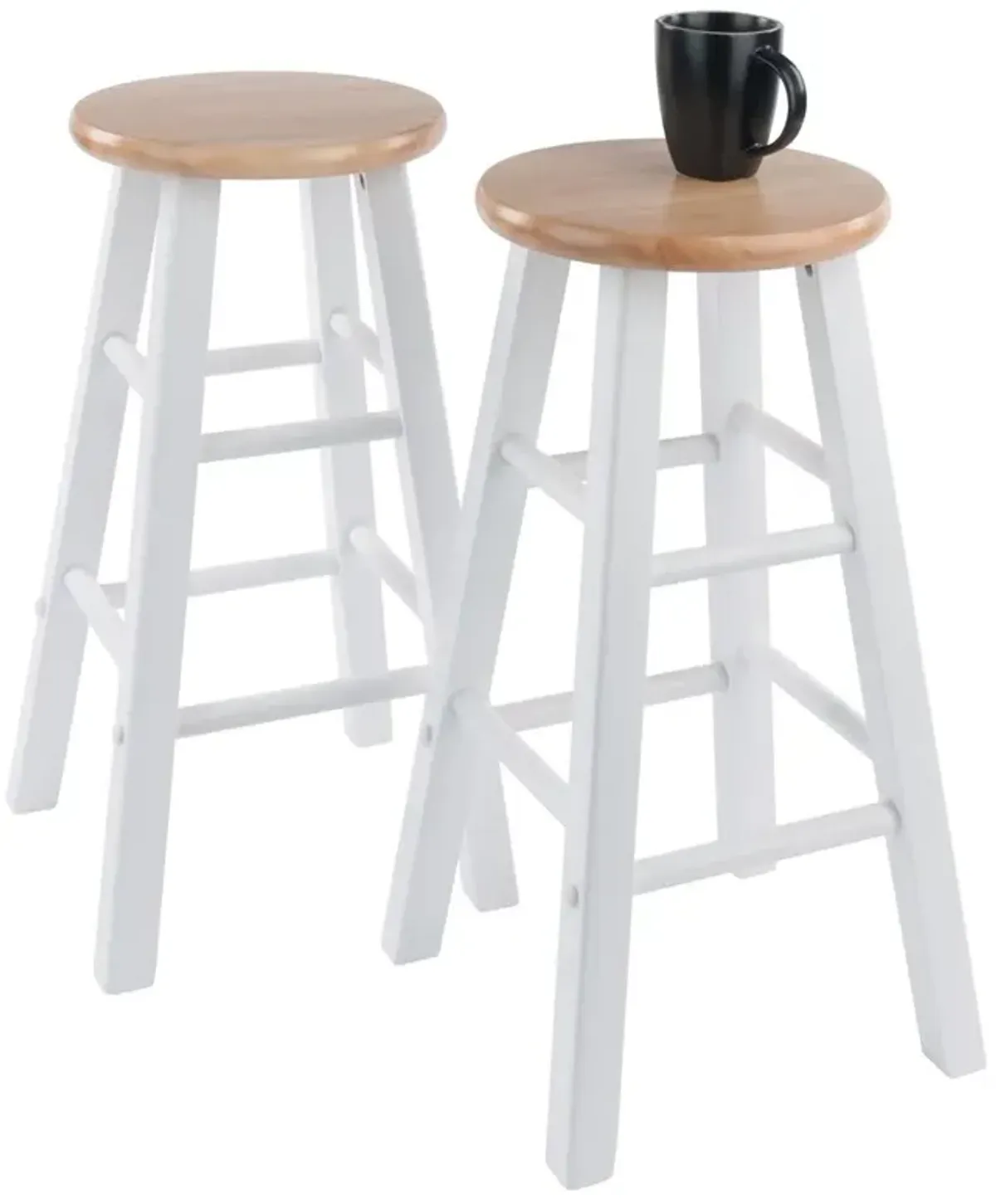 Element Counter Stools, 2-Pc Set, Natural & White