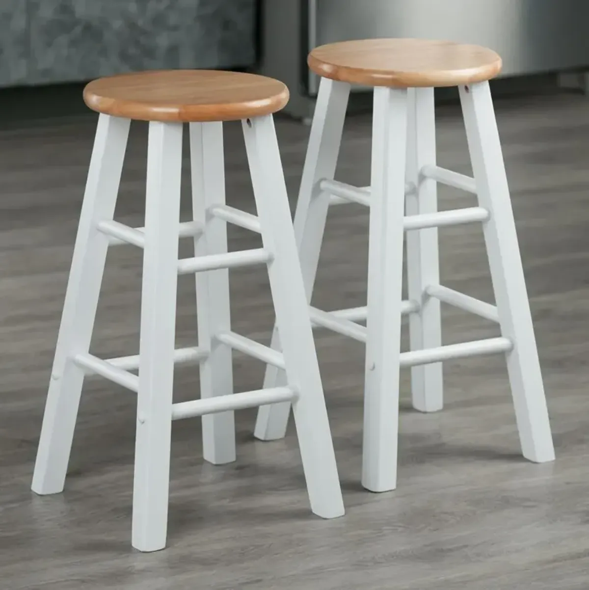 Element Counter Stools, 2-Pc Set, Natural & White