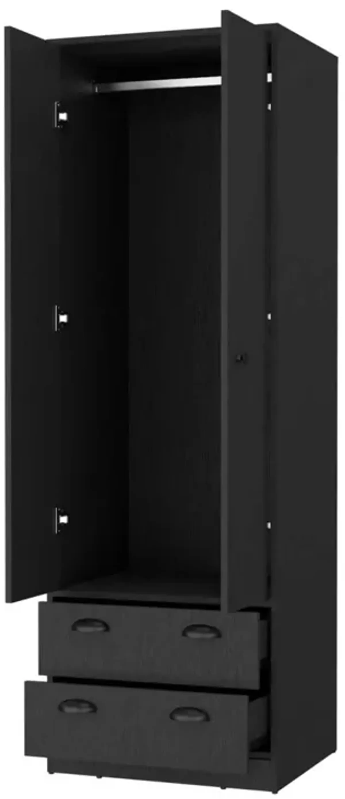 Westminster 2-Door 2-Drawer Armoire With Hanging Rod Black