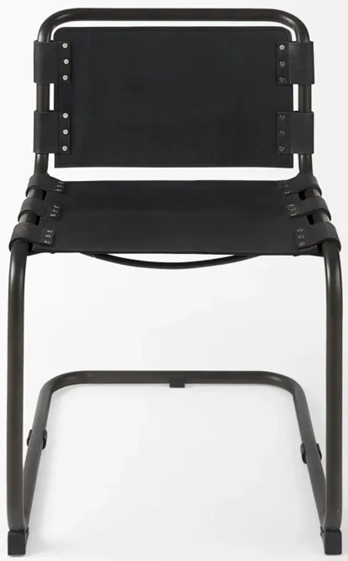 Berbick Black Leather Dining Chair