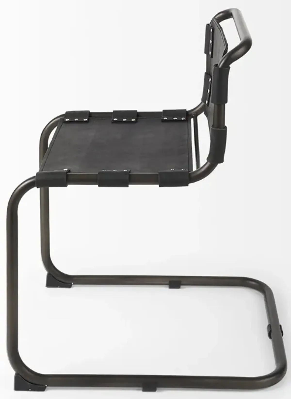 Berbick Black Leather Dining Chair