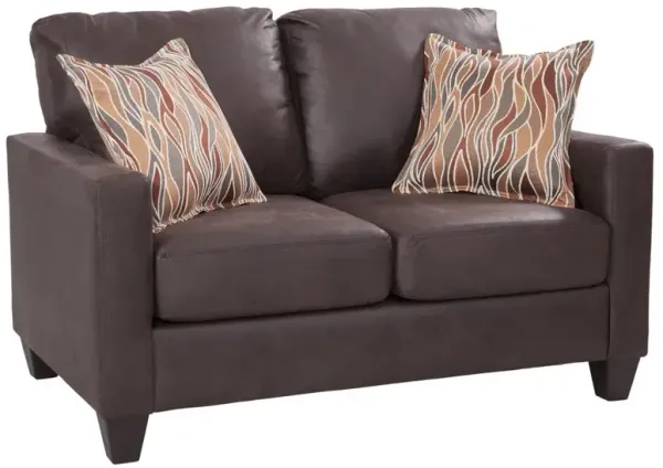 American Furniture Classics Loveseat with Two Accent Pillows, Brown