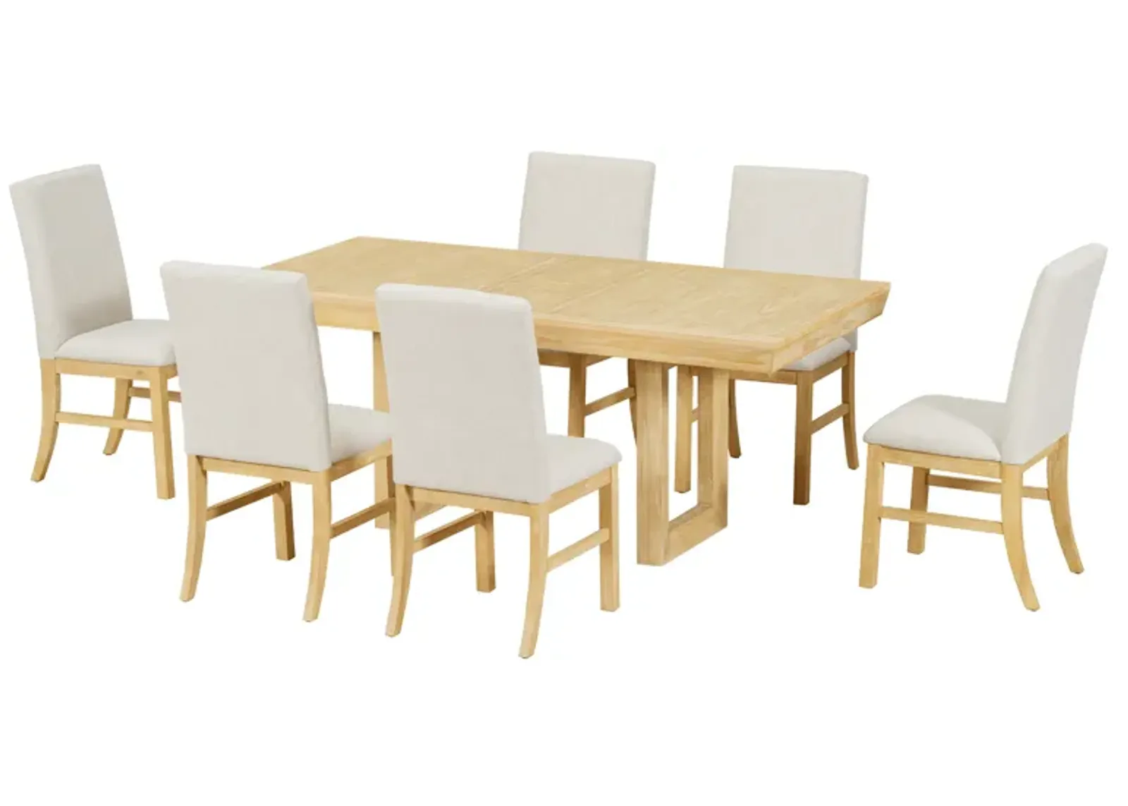 Merax Traditional  Extendable Dining Table Chairs Set