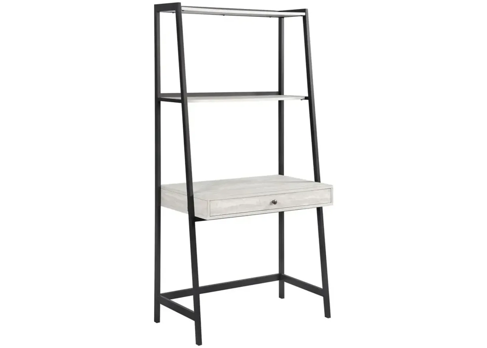 Pinckard 1-drawer Ladder Desk Grey Stone and Black