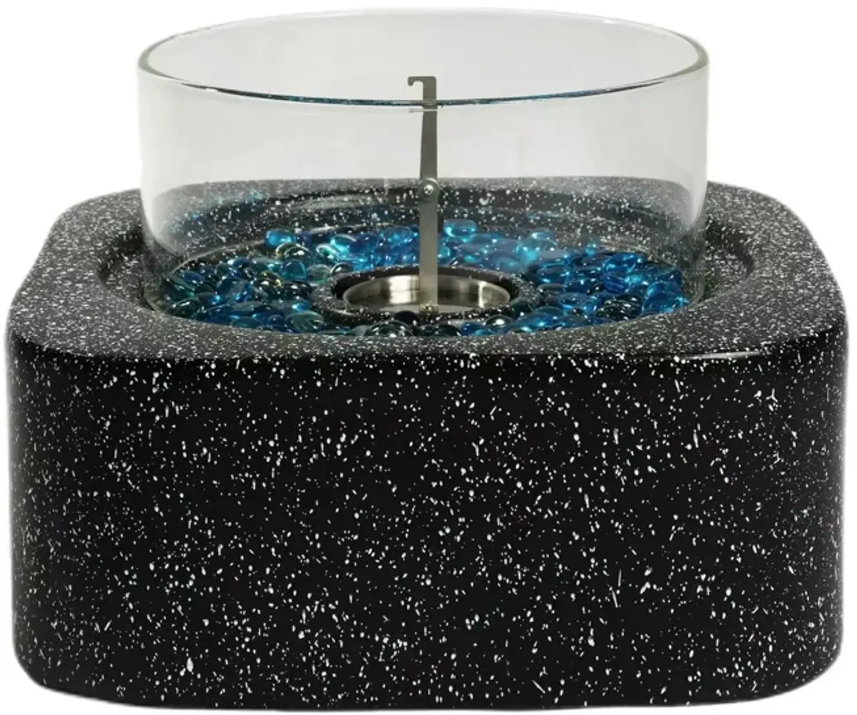 Mondawe Indoor And Outdoor Tabletop Fire Pit,Non Smoke Basin With Glass Windproof Cover