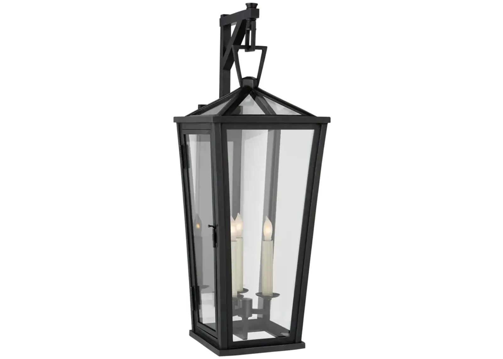 Darlana Medium Tall Bracketed Wall Lantern in Bronze with Clear Glass