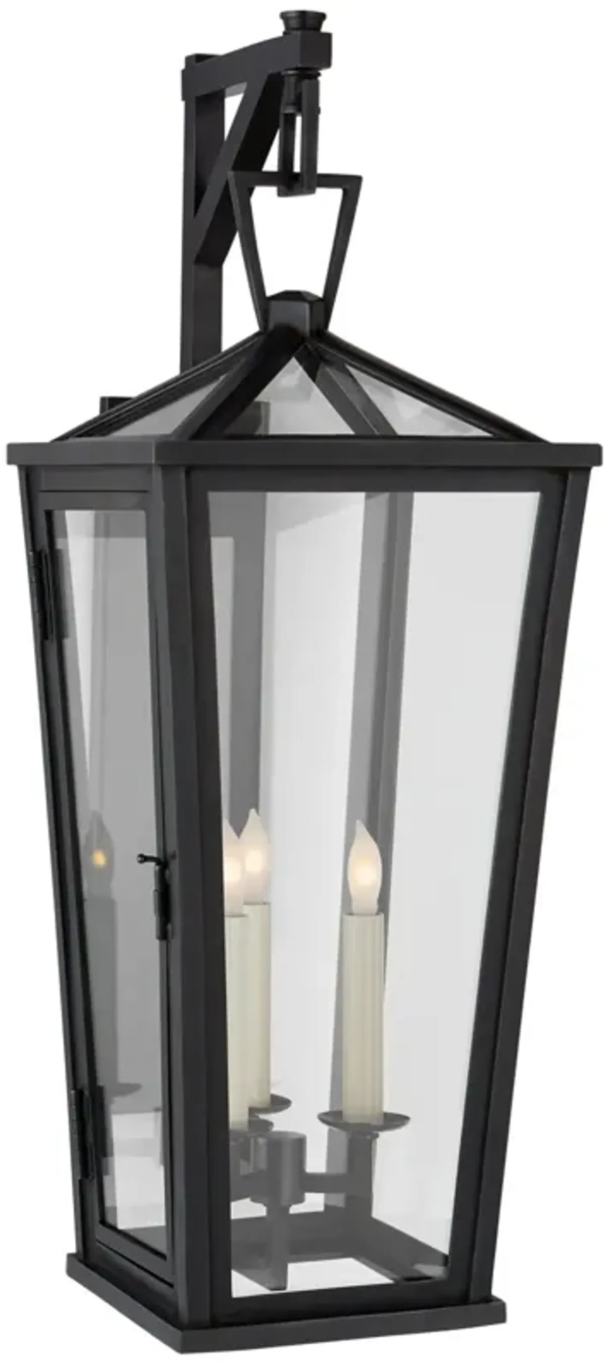 Darlana Medium Tall Bracketed Wall Lantern in Bronze with Clear Glass