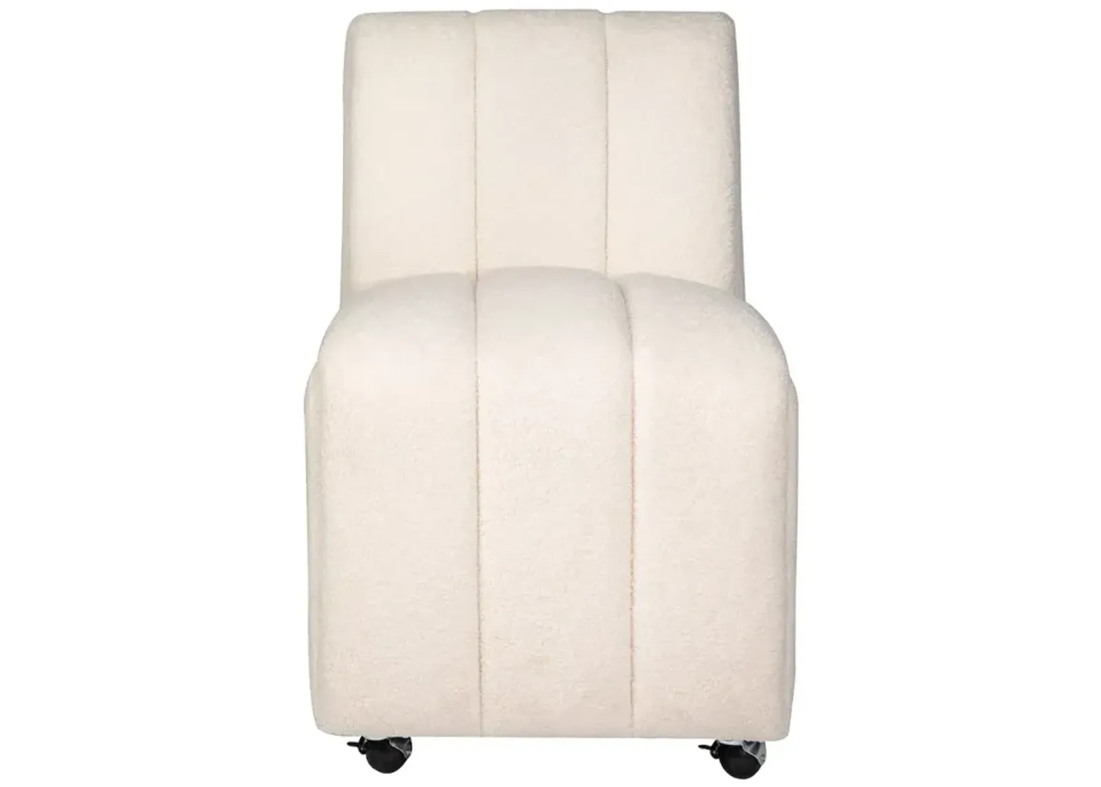 Jofran Tess Contemporary Modern Ivory Boucle Upholstered Dining Chair