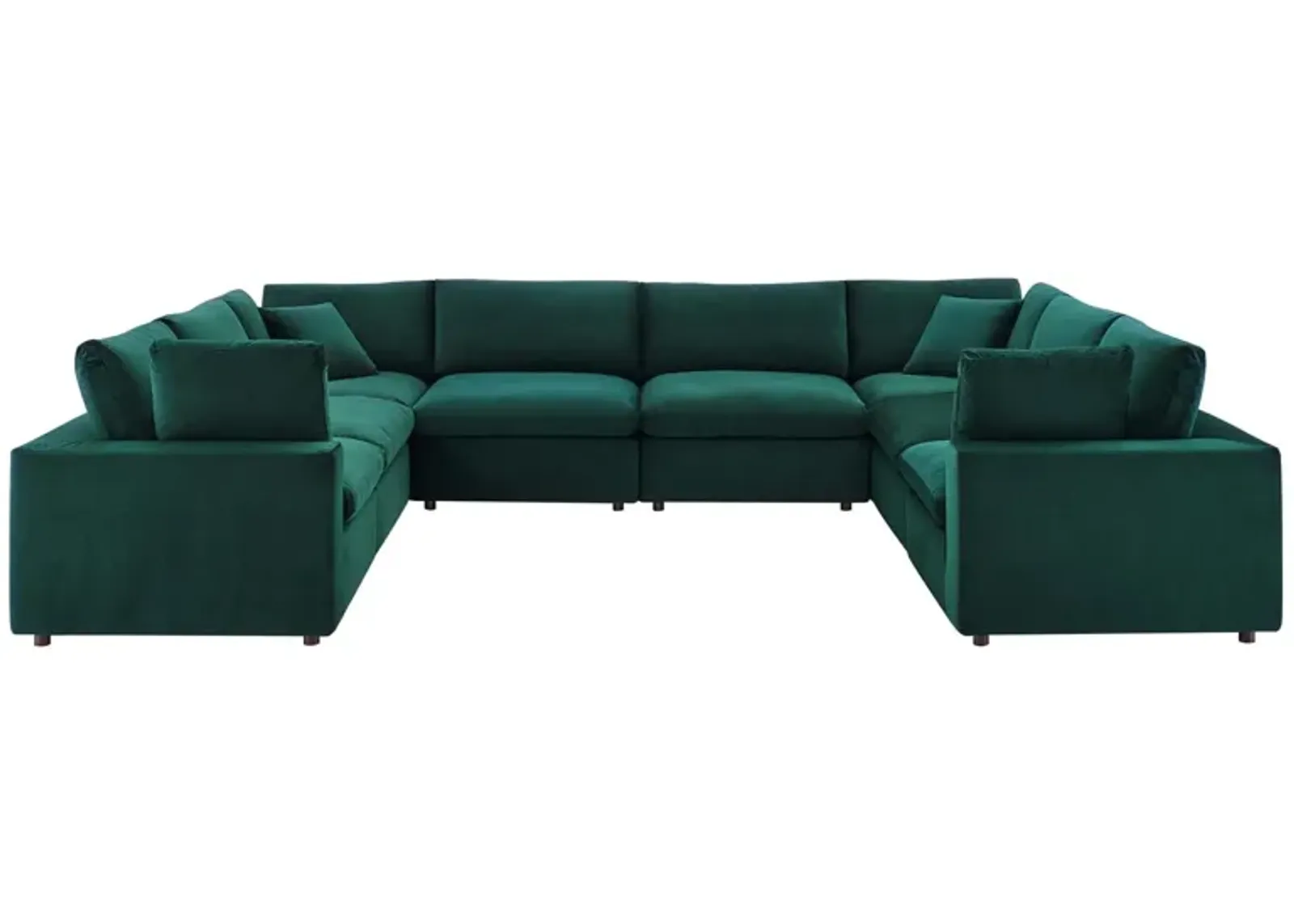 Commix Down Filled Overstuffed Performance Velvet 8-Piece Sectional Sofa