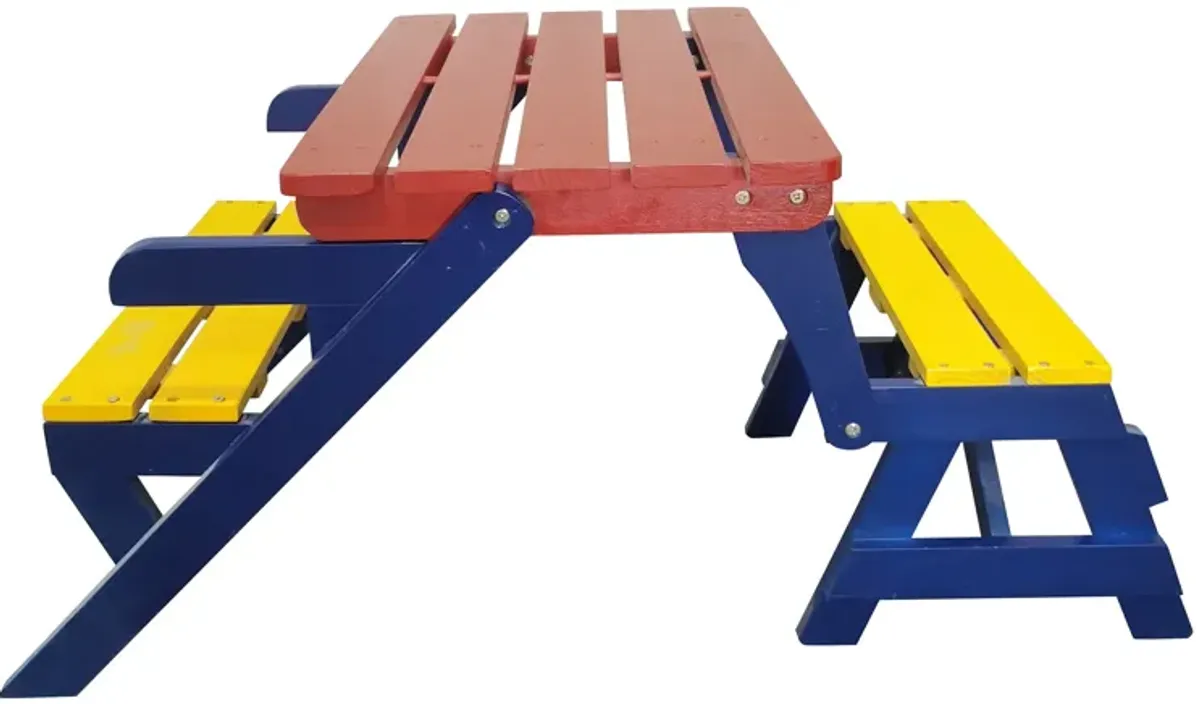 KID'S MULTI-FUNCTIONAL ARM CHAIR,TABLE+ 2 BENCHES (All-in-one)