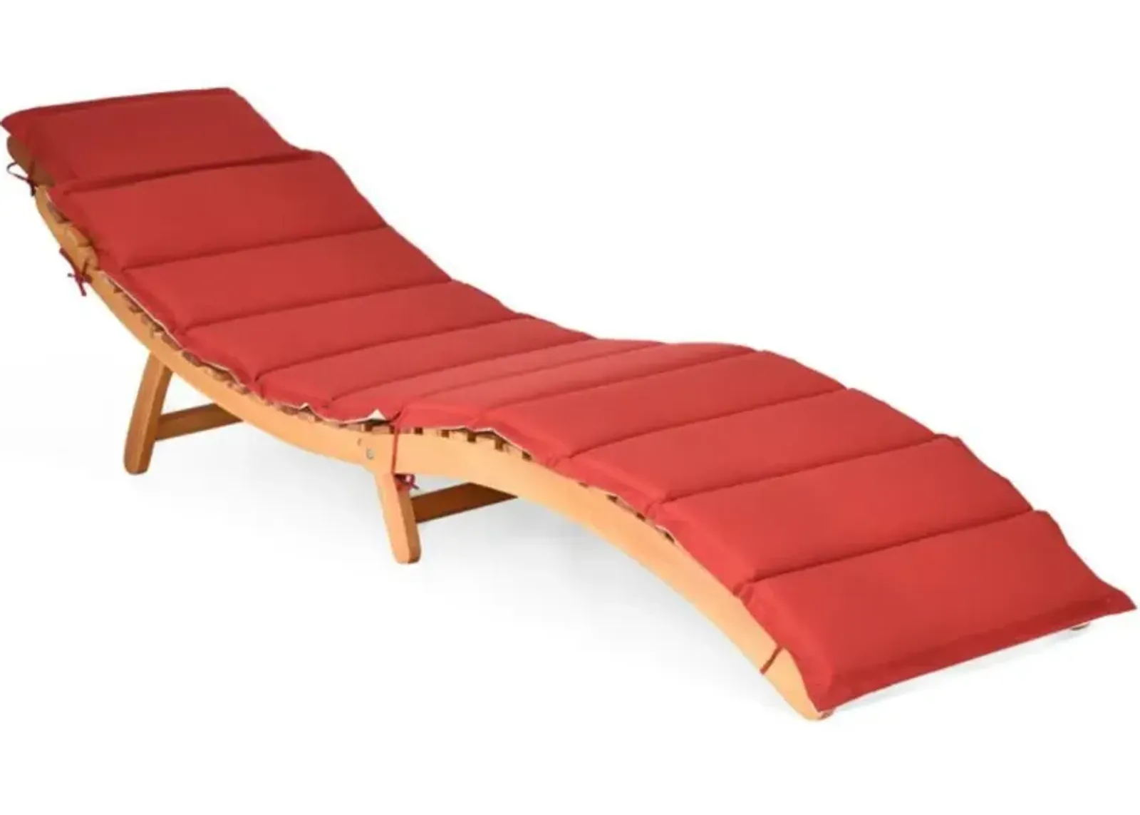 Hivvago Folding Patio Lounge Chair with Double-Sided Cushioned Seat