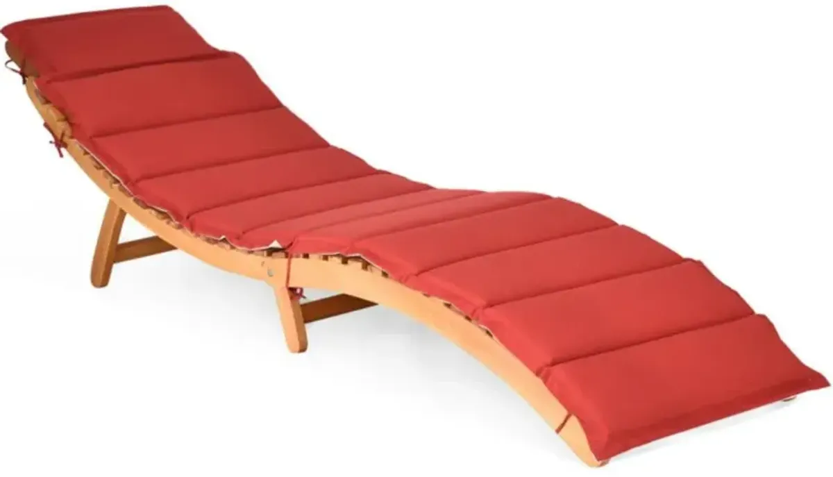 Hivvago Folding Patio Lounge Chair with Double-Sided Cushioned Seat