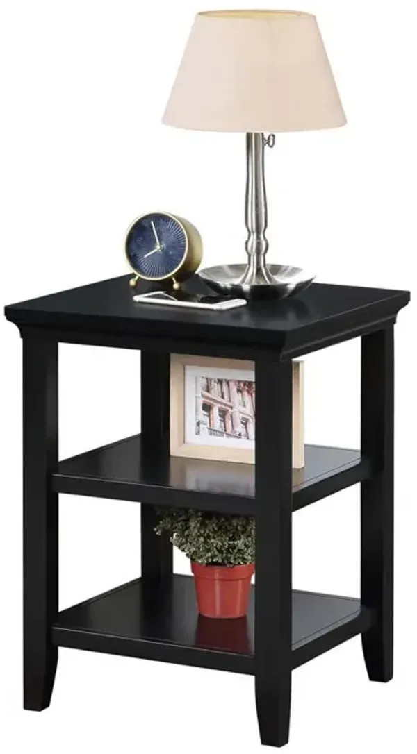 Convenience Concepts Tribeca End Table with Shelves, Black