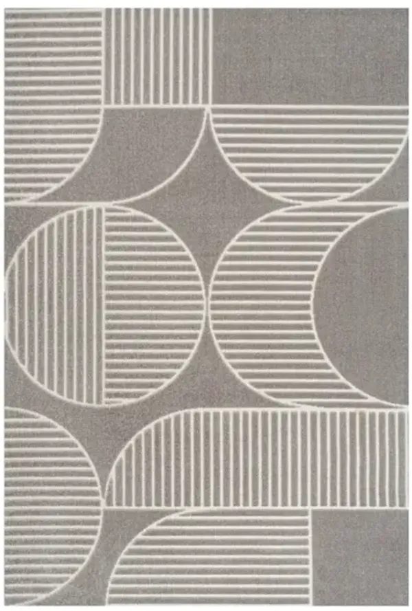 Nordby High-Low Geometric Arch Scandi Striped Indoor Area Rug