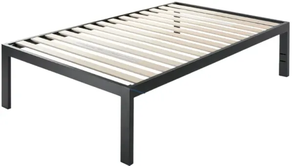 Simple Assembly Metal Platform Bed Frame with Wooden Slat Support
