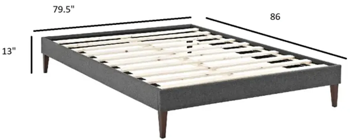 Modway - Tessie King Fabric Bed Frame with Squared Tapered Legs