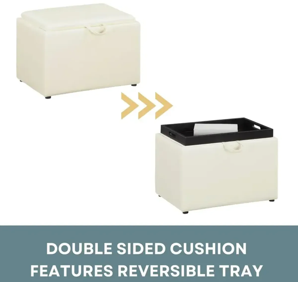 Convience Concept, Inc. Accent Storage Ottoman with Reversible Tray