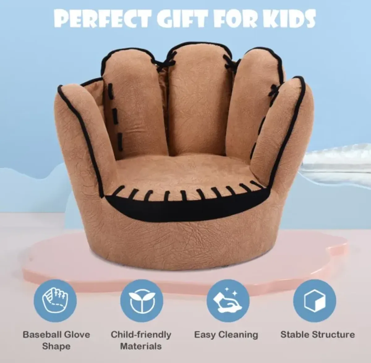 Hivvago Household Five Fingers Baseball Glove Shaped Kids Leisure Upholstered Sofa