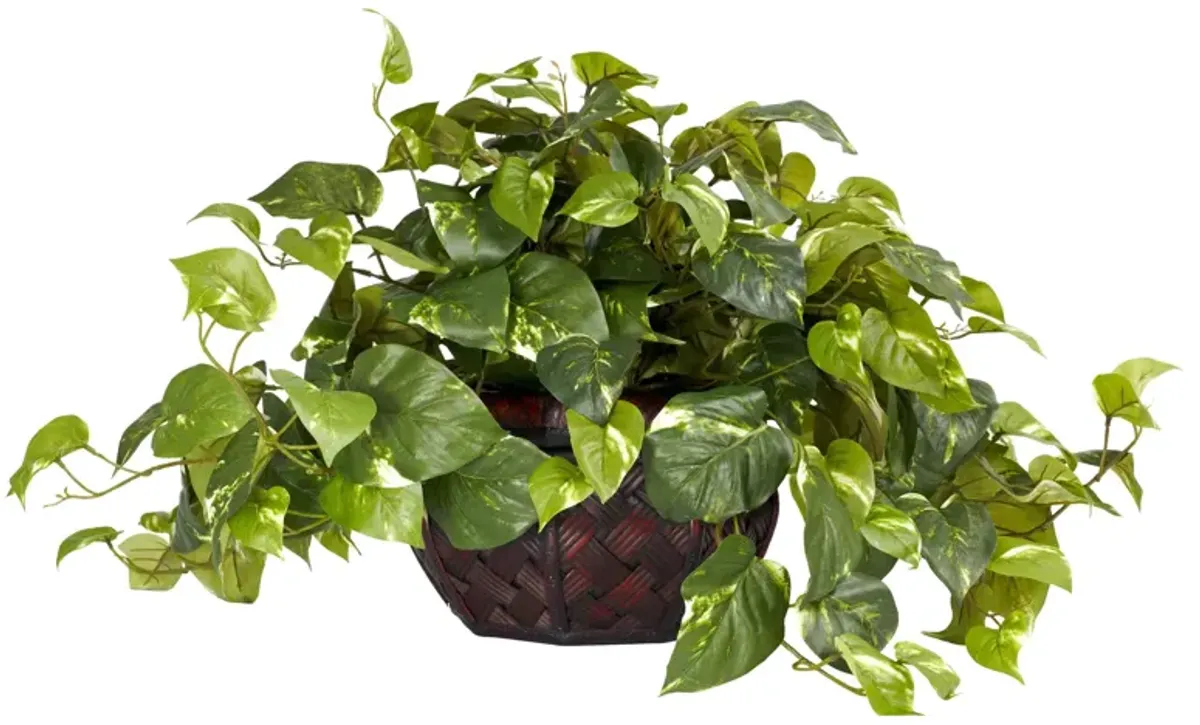 Hivvago Pothos w/Decorative Vase Silk Plant (Same as 6635)
