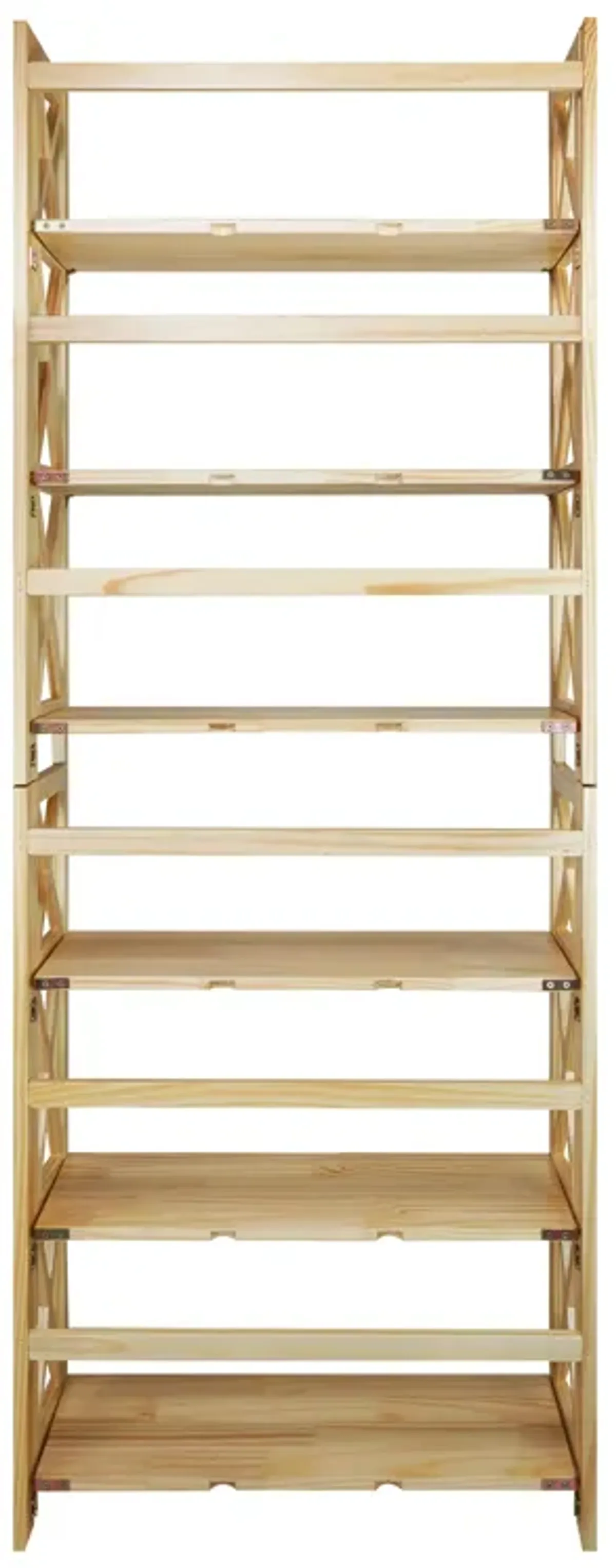 Casual Home Montego 3-Shelf Folding Bookcase, Natural , 27.5" Wide