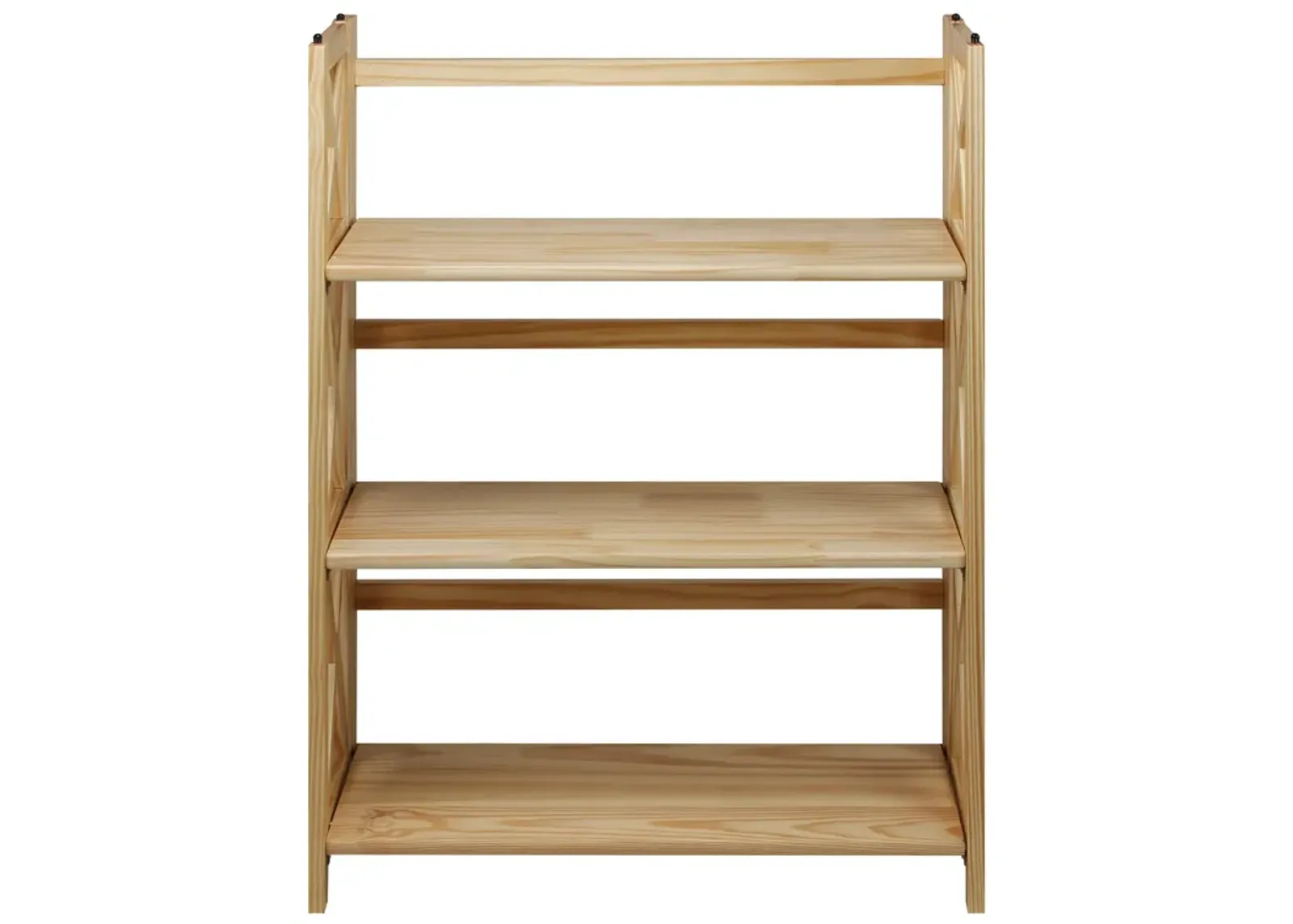 Casual Home Montego 3-Shelf Folding Bookcase, Natural , 27.5" Wide