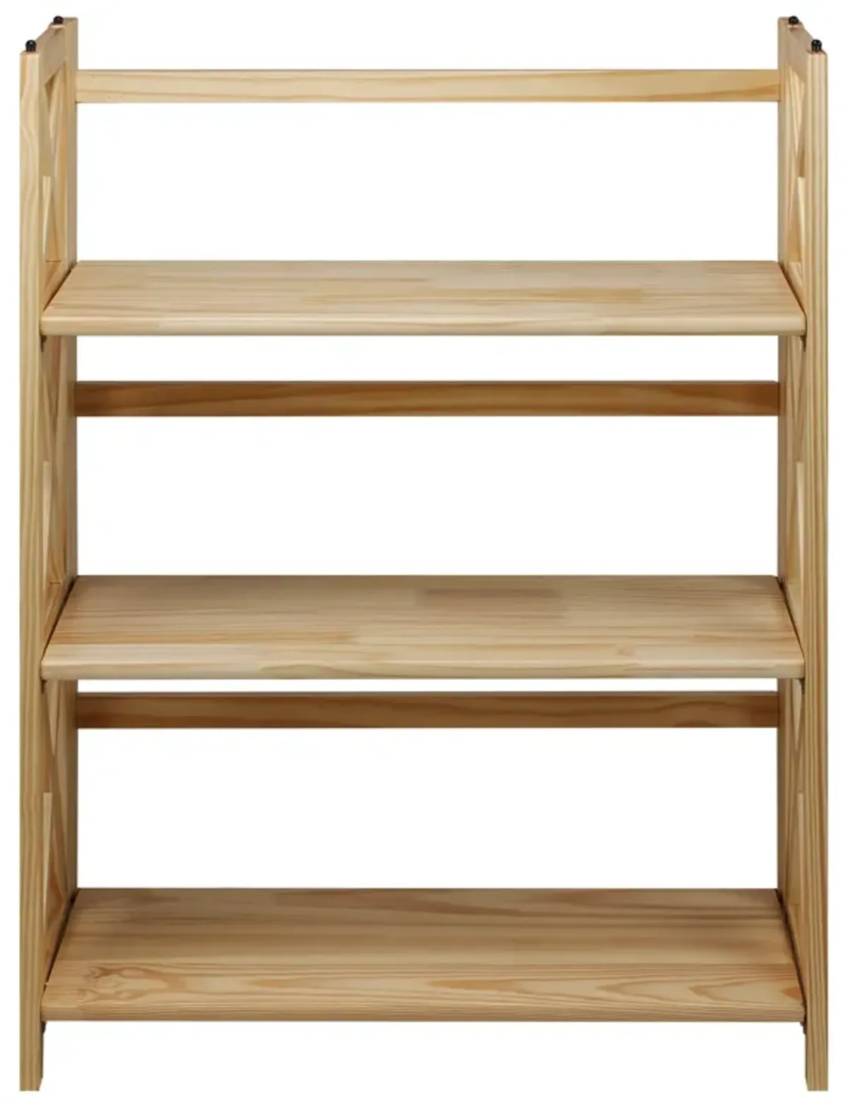 Casual Home Montego 3-Shelf Folding Bookcase, Natural , 27.5" Wide