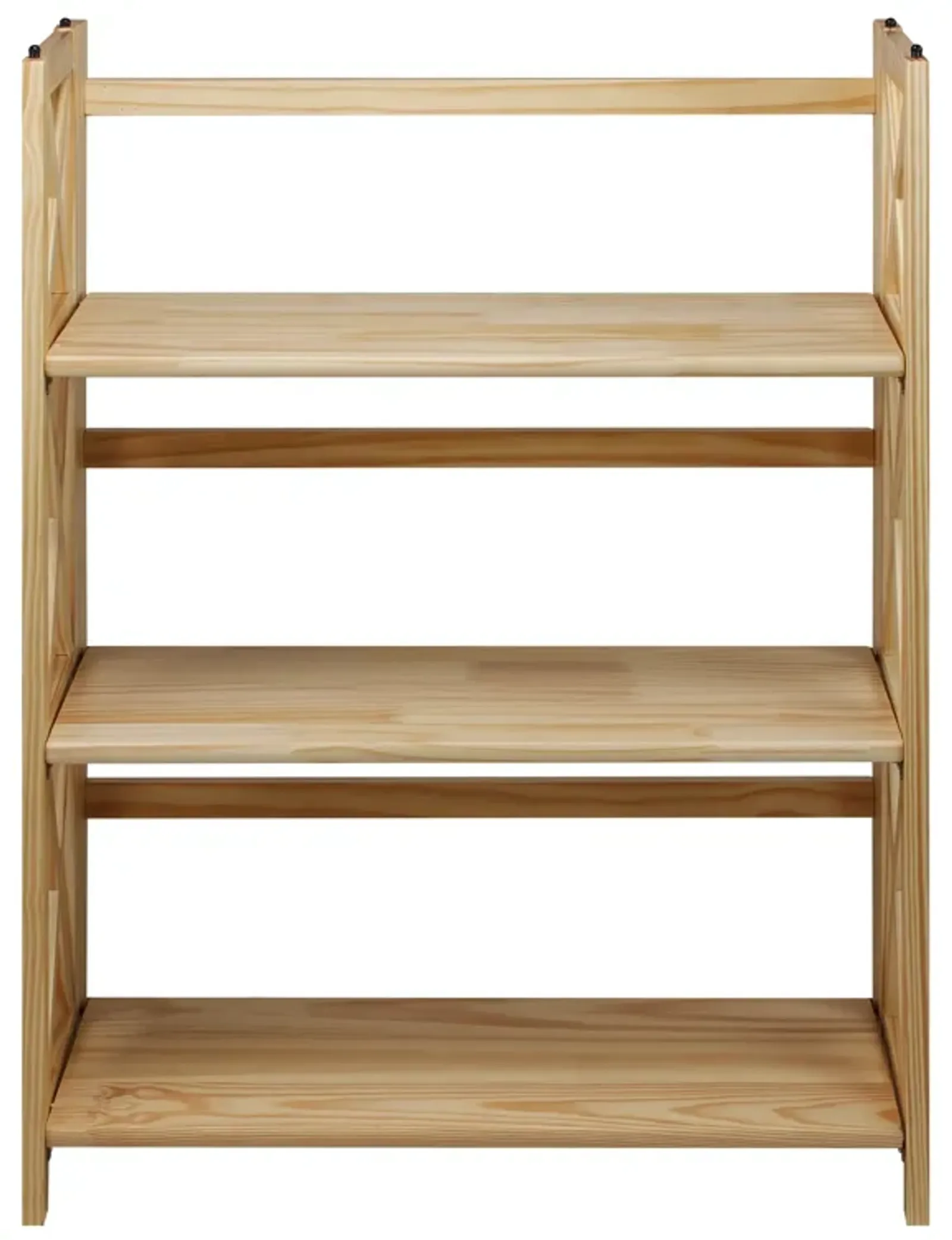 Casual Home Montego 3-Shelf Folding Bookcase, Natural , 27.5" Wide