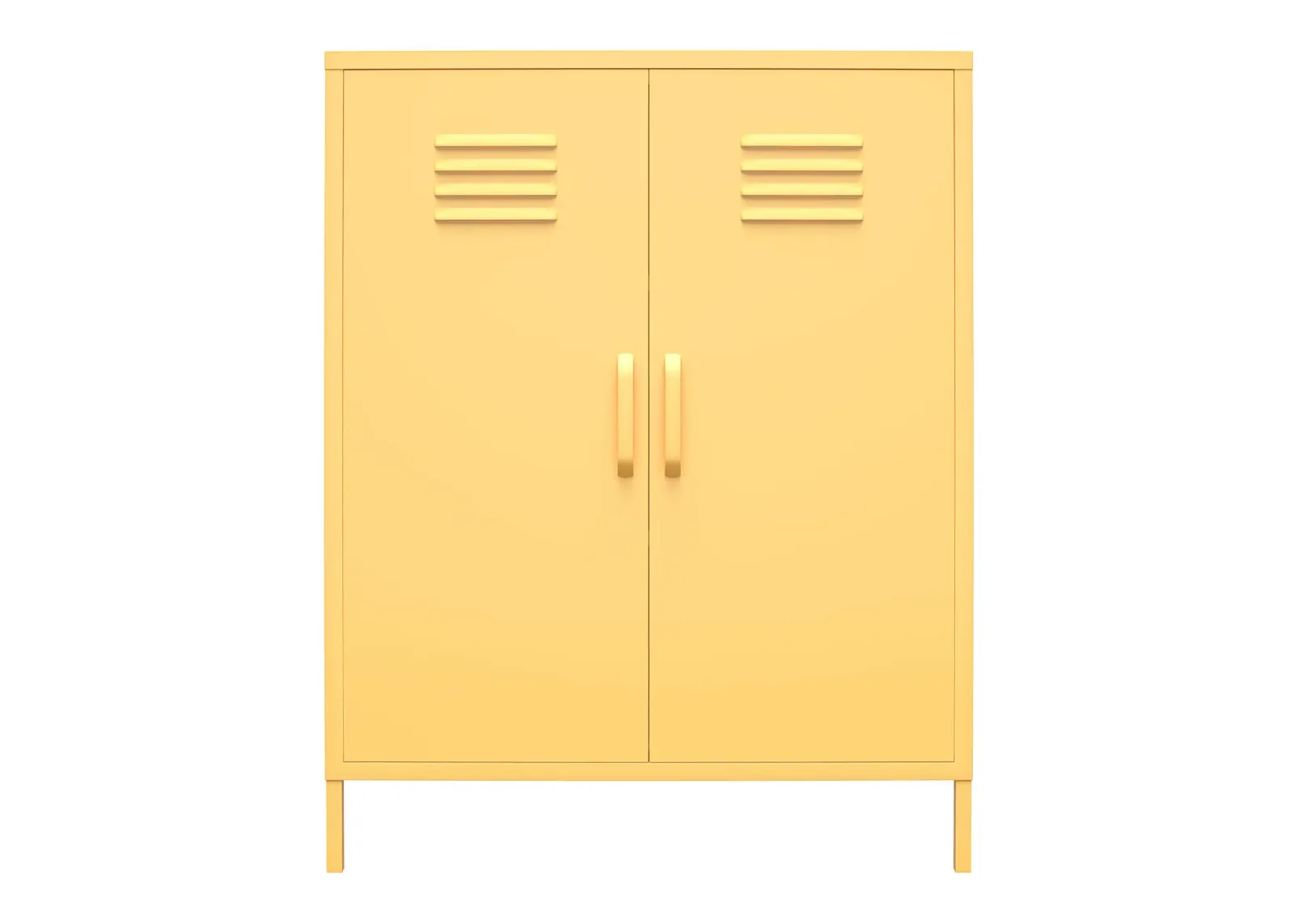 Cache 2 Door Metal Locker Style Storage Accent Cabinet